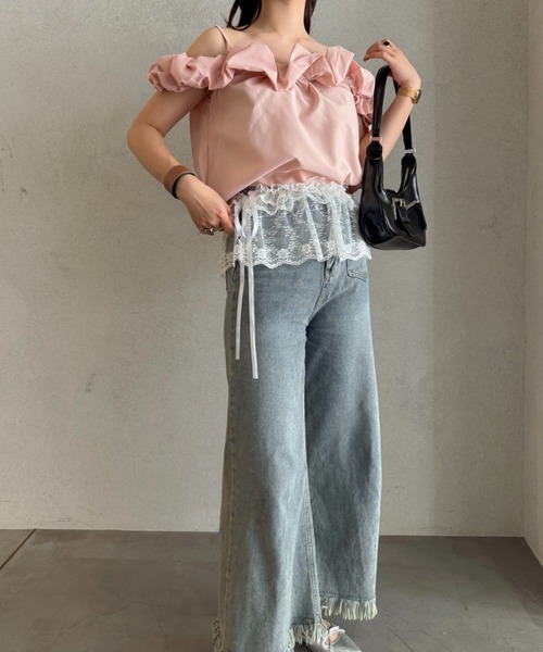 efill(エフィル)の「フリル レース レイヤード チュールスカート(スカート・レディース・ホワイト・FREE)」の10枚目の写真