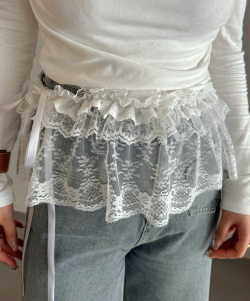 efill(エフィル)の「フリル レース レイヤード チュールスカート(スカート・レディース・ホワイト・FREE)」の11枚目の写真
