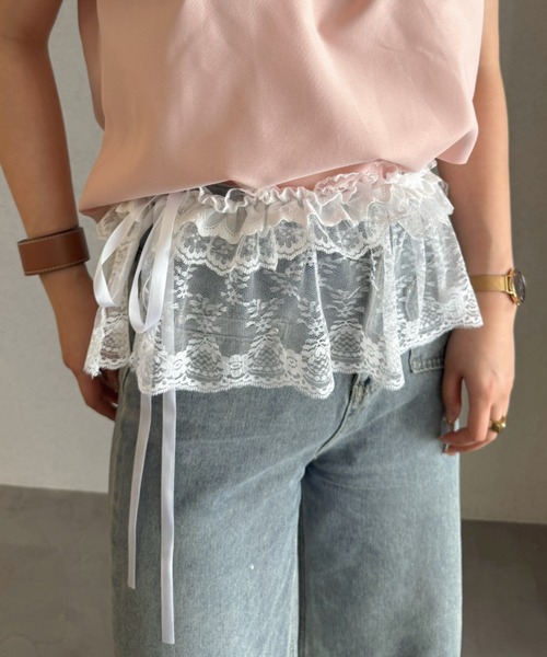 efill(エフィル)の「フリル レース レイヤード チュールスカート(スカート・レディース・ホワイト・FREE)」の2枚目の写真