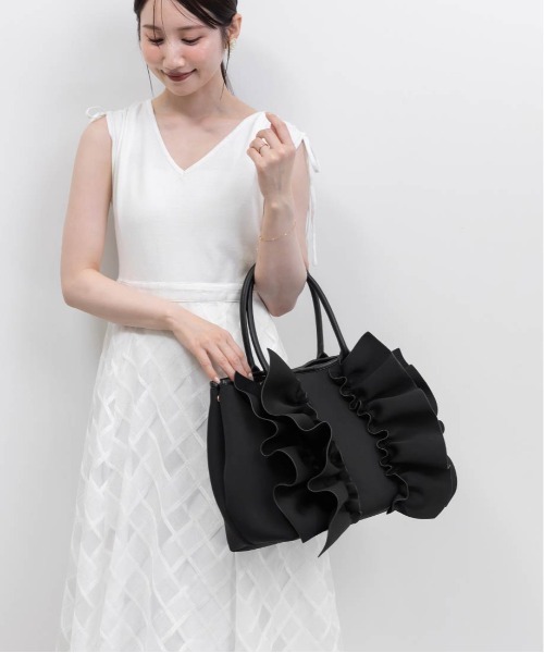 brun新品未使用⭐かご風ダブルフリルトート A4対応】ダブルフリルトートバッグ（トートバッグ）｜RANDA