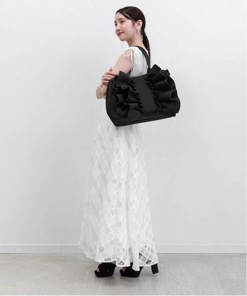 brun新品未使用⭐かご風ダブルフリルトート A4対応】ダブルフリルトートバッグ（トートバッグ）｜RANDA