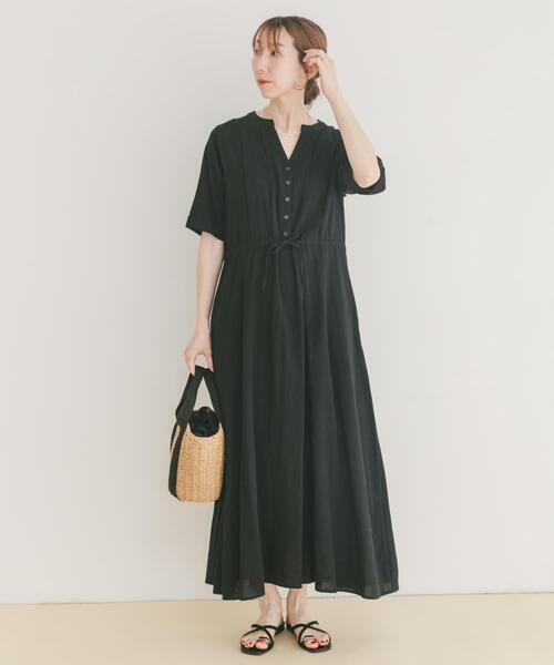 ITEMS URBANRESEARCH(アイテムズ アーバンリサーチ)の「ドライコットンタックワンピース(ワンピース・レディース・レッド/ブラック/モカ・FREE)」の15枚目の写真