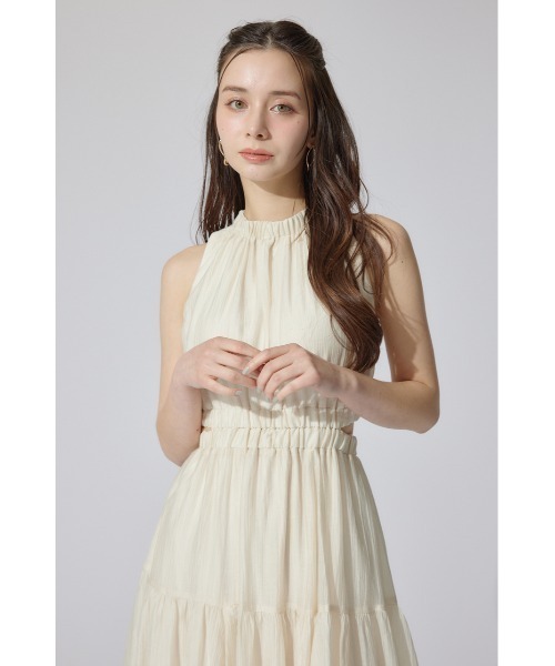 rienda（リエンダ）の「【AKB48千葉恵里さん着用 女神ワンピ】ホルターネックギャザーフレアワンピース 夏服（ワンピース・レディース・パープル系その他/カーキ系/ブラック/ピンク/アイボリー・MEDIUM/SMALL）」の10枚目の写真