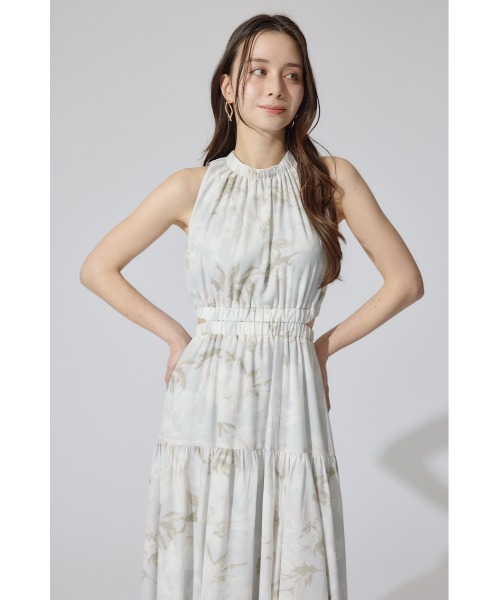 riendaホルターネックギャザーミニフレアワンピース　アイボリーM 女神ワンピ rienda ワンピース 「AKB48 千葉恵里さん着用・女神ワンピ