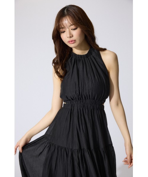 rienda（リエンダ）の「【AKB48千葉恵里さん着用 女神ワンピ】ホルターネックギャザーフレアワンピース 夏服（ワンピース・レディース・パープル系その他/カーキ系/ブラック/ピンク/アイボリー・MEDIUM/SMALL）」の18枚目の写真