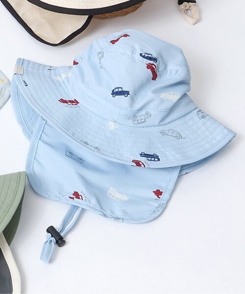 apres les cours（アプレレクール）の「【保冷剤収納可・日よけ付き】バラエティアウトドアハット_UVカット（ハット・キッズ・アイボリー/ベージュ/キナリ/ラベンダー/ブルー/グレー/グリーン/ピンク・48/50/52/54/56）」の7枚目の写真