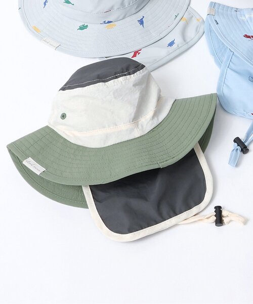 apres les cours（アプレレクール）の「【保冷剤収納可・日よけ付き】バラエティアウトドアハット_UVカット（ハット・キッズ・アイボリー/ベージュ/キナリ/ラベンダー/ブルー/グレー/グリーン/ピンク・48/50/52/54/56）」の6枚目の写真