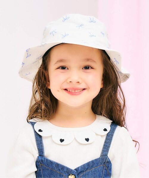 apres les cours（アプレレクール）の「【保冷剤収納可・日よけ付き】バラエティアウトドアハット_UVカット（ハット・キッズ・アイボリー/ベージュ/キナリ/ラベンダー/ブルー/グレー/グリーン/ピンク・48/50/52/54/56）」の2枚目の写真