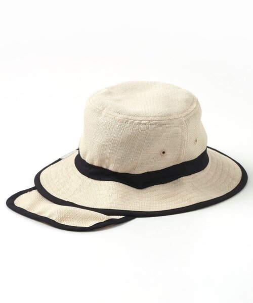 apres les cours（アプレレクール）の「【保冷剤収納可・日よけ付き】バラエティアウトドアハット_UVカット（ハット・キッズ・アイボリー/ベージュ/キナリ/ラベンダー/ブルー/グレー/グリーン/ピンク・48/50/52/54/56）」の10枚目の写真