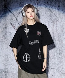 EFFECTION // one point street logo embroidery crew neck T-shirt〈ワンポイント ストリート ロゴ刺繍 クルーネック Tシャツ〉