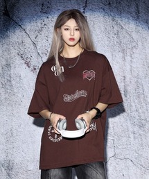 EFFECTION // one point street logo embroidery crew neck T-shirt〈ワンポイント ストリート ロゴ刺繍 クルーネック Tシャツ〉