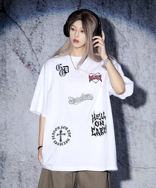 EFFECTION（エフェクション）の「EFFECTION // one point street logo embroidery crew neck T-shirt〈ワンポイント ストリート ロゴ刺繍 クルーネック Tシャツ〉（Tシャツ/カットソー・メンズ・ホワイト系その他/ブラック系その他/ブラウン系その他・LARGE/MEDIUM）」の19枚目の写真