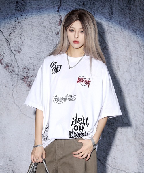 EFFECTION（エフェクション）の「EFFECTION // one point street logo embroidery crew neck T-shirt〈ワンポイント ストリート ロゴ刺繍 クルーネック Tシャツ〉（Tシャツ/カットソー・メンズ・ホワイト系その他/ブラック系その他/ブラウン系その他・LARGE/MEDIUM）」の22枚目の写真