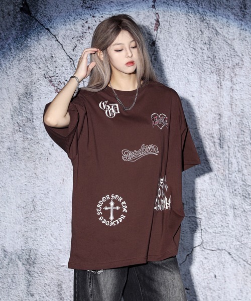 EFFECTION（エフェクション）の「EFFECTION // one point street logo embroidery crew neck T-shirt〈ワンポイント ストリート ロゴ刺繍 クルーネック Tシャツ〉（Tシャツ/カットソー・メンズ・ホワイト系その他/ブラック系その他/ブラウン系その他・LARGE/MEDIUM）」の5枚目の写真
