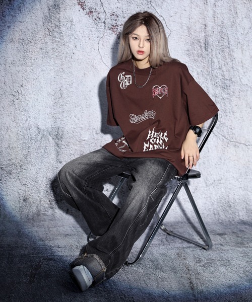 EFFECTION（エフェクション）の「EFFECTION // one point street logo embroidery crew neck T-shirt〈ワンポイント ストリート ロゴ刺繍 クルーネック Tシャツ〉（Tシャツ/カットソー・メンズ・ホワイト系その他/ブラック系その他/ブラウン系その他・LARGE/MEDIUM）」の12枚目の写真