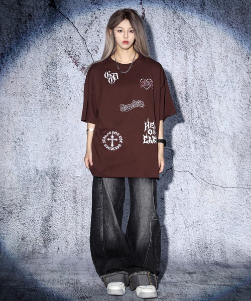 EFFECTION（エフェクション）の「EFFECTION // one point street logo embroidery crew neck T-shirt〈ワンポイント ストリート ロゴ刺繍 クルーネック Tシャツ〉（Tシャツ/カットソー・メンズ・ホワイト系その他/ブラック系その他/ブラウン系その他・LARGE/MEDIUM）」の13枚目の写真