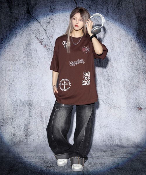 EFFECTION（エフェクション）の「EFFECTION // one point street logo embroidery crew neck T-shirt〈ワンポイント ストリート ロゴ刺繍 クルーネック Tシャツ〉（Tシャツ/カットソー・メンズ・ホワイト系その他/ブラック系その他/ブラウン系その他・LARGE/MEDIUM）」の15枚目の写真