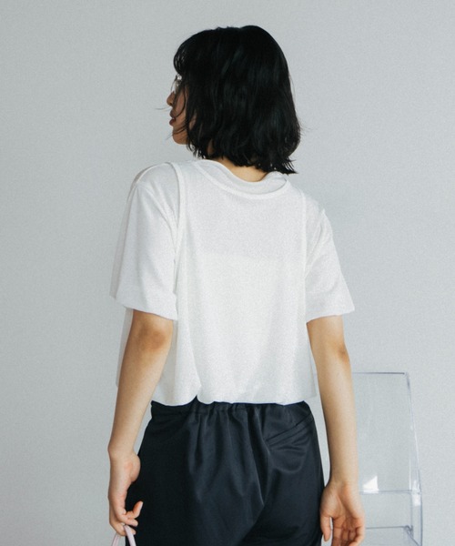 duei(デュイ)の「シアーレイヤードバルーントップス(Tシャツ/カットソー・レディース・ホワイト/ライトグレー・FREE)」の6枚目の写真