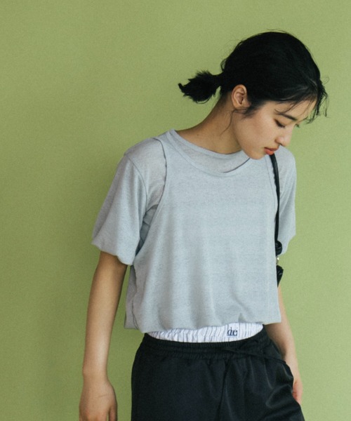 duei(デュイ)の「シアーレイヤードバルーントップス(Tシャツ/カットソー・レディース・ホワイト/ライトグレー・FREE)」の13枚目の写真