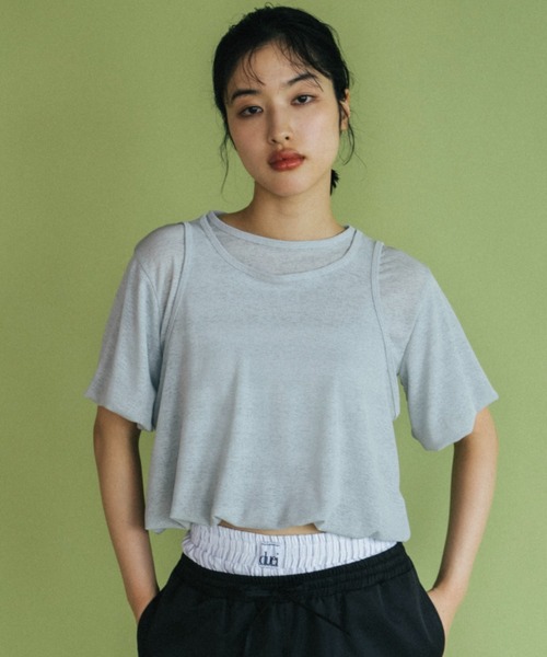 duei(デュイ)の「シアーレイヤードバルーントップス(Tシャツ/カットソー・レディース・ホワイト/ライトグレー・FREE)」の12枚目の写真