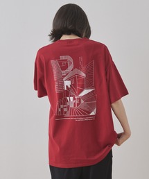 【Unblend】幾何学柄/立体プリント グラフィック ハーフスリーブTシャツ