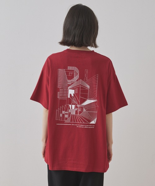 Unblend（アンブレンド）の「【Unblend】幾何学柄/立体プリント グラフィック ハーフスリーブTシャツ（Tシャツ/カットソー・レディース・ブラック/レッド/ホワイト/ブラック系・FREE）」の16枚目の写真