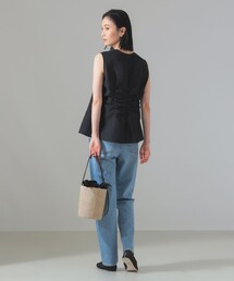 Demi-Luxe BEAMS | ジャカード バッグギャザー ノースリーブブラウス［手洗い可］(シャツ/ブラウス)