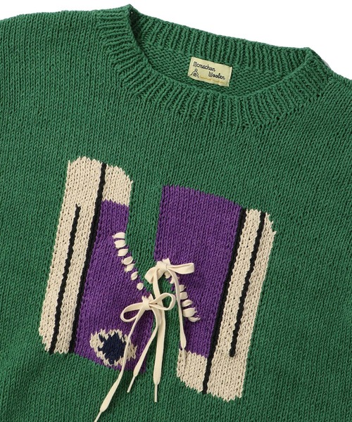 niche.（ニッチ）の「MacMahon Knitting Mills L/S Crew Neck Knit-Sneaker　マクマホン ニッティング ミルズ ニッチ（ニット/セーター・メンズ・グリーン/ネイビー・FREE）」の4枚目の写真