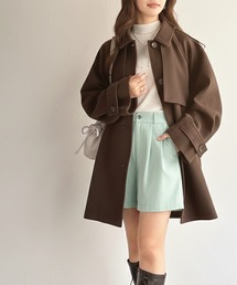 classicalelf（クラシカルエルフ）の「かわいさも、大人っぽさも叶える。着こなし自在の2way仕様が嬉しい♪ミドル丈アレンジコート（ステンカラーコート）」