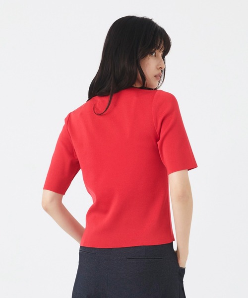 UNITED TOKYO(ユナイテッドトウキョウ)の「【残りわずか/再入荷なし】パレスクルーニット|ウォッシャブル/吸汗/吸湿/接触冷感/防シワ/オフィスカジュアル/半袖/夏服(ニット/セーター・レディース・ベージュ/オレンジ/ブルー/アイボリー/ブラック/サックスブルー/レッド・FREE)」の19枚目の写真