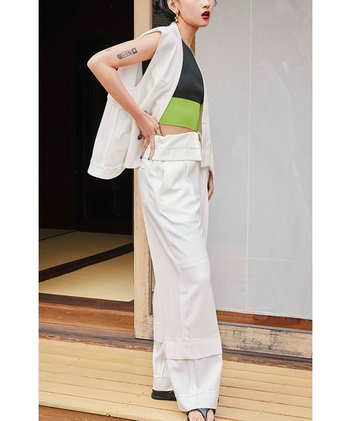 セール】ASYMMETRY DESIGN VEST（ベスト）｜OMMO（オーエム