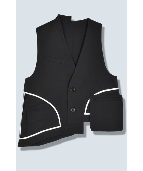 セール】ASYMMETRY DESIGN VEST（ベスト）｜OMMO（オーエムエムオー