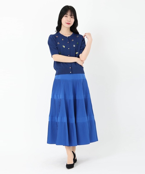 STRAWBERRY-FIELDS（ストロベリーフィールズ）の「フルーツ刺しゅう半袖カーディガン（ニット/セーター・レディース・ネイビー・2）」の10枚目の写真