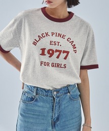 ヴィンテージグラフィックプリント半袖リンガーTシャツ