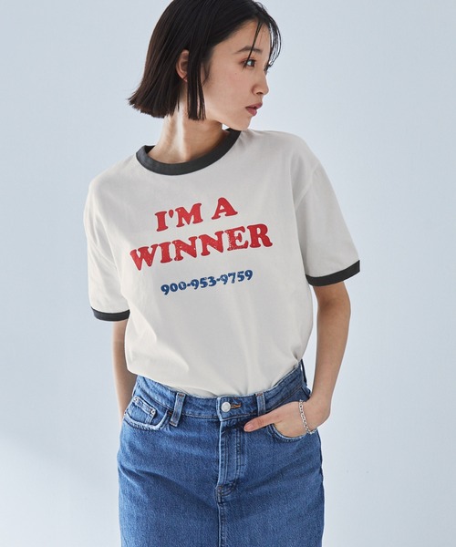 MONO-MART(モノマート)の「ヴィンテージグラフィックプリント半袖リンガーTシャツ(Tシャツ/カットソー・レディース・ホワイト系/ホワイト系1/ホワイト系2/アイボリー系/チャコール/ピンク/オフホワイト/オートミール・FREE)」の13枚目の写真