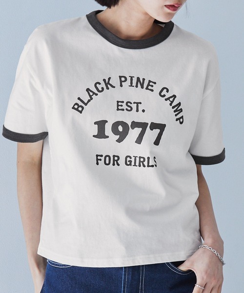 MONO-MART(モノマート)の「ヴィンテージグラフィックプリント半袖リンガーTシャツ(Tシャツ/カットソー・レディース・ホワイト系/ホワイト系1/ホワイト系2/アイボリー系/チャコール/ピンク/オフホワイト/オートミール・FREE)」の17枚目の写真