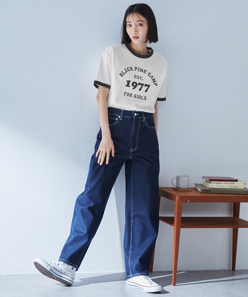 MONO-MART(モノマート)の「ヴィンテージグラフィックプリント半袖リンガーTシャツ(Tシャツ/カットソー・レディース・ホワイト系/ホワイト系1/ホワイト系2/アイボリー系/チャコール/ピンク/オフホワイト/オートミール・FREE)」の18枚目の写真
