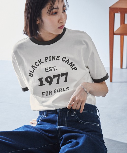 MONO-MART(モノマート)の「ヴィンテージグラフィックプリント半袖リンガーTシャツ(Tシャツ/カットソー・レディース・ホワイト系/ホワイト系1/ホワイト系2/アイボリー系/チャコール/ピンク/オフホワイト/オートミール・FREE)」の20枚目の写真