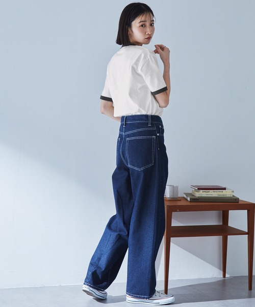 ★KODAK/グラフィック リンガー 半袖 Tシャツ ウーマン ヴィンテージグラフィックプリント半袖リンガーTシャツ MONO