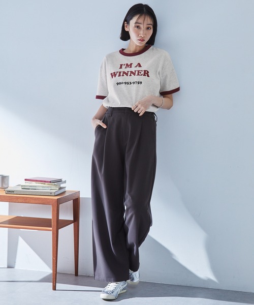ヴィンテージグラフィックプリント半袖リンガーTシャツ MONO