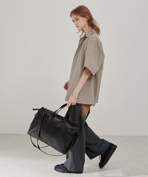 MaxMara●2WAY レザー ダブル ハンドル ボストン バッグ 4516135106005-a-