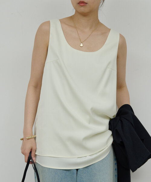 GALLARDAGALANTE(ガリャルダガランテ)の「【リバーシブル】ラウンドタンクブラウス(シャツ/ブラウス・レディース・ブラック/ベージュ/オフホワイト・FREE)」の20枚目の写真