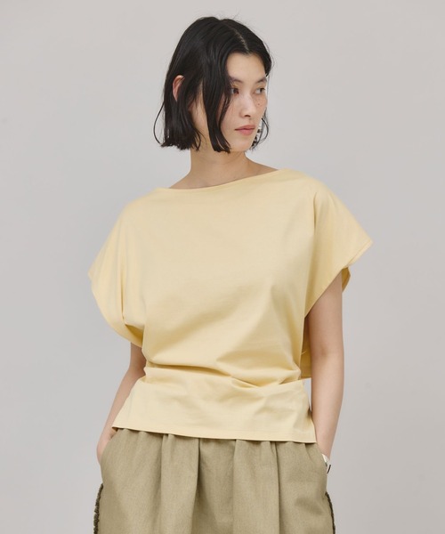 Curensology（カレンソロジー）の「Curensology(カレンソロジー)/バックシャーリングTシャツ（Tシャツ/カットソー・レディース・ブラック/グレー/クリーム/ホワイト・FREE）」の4枚目の写真