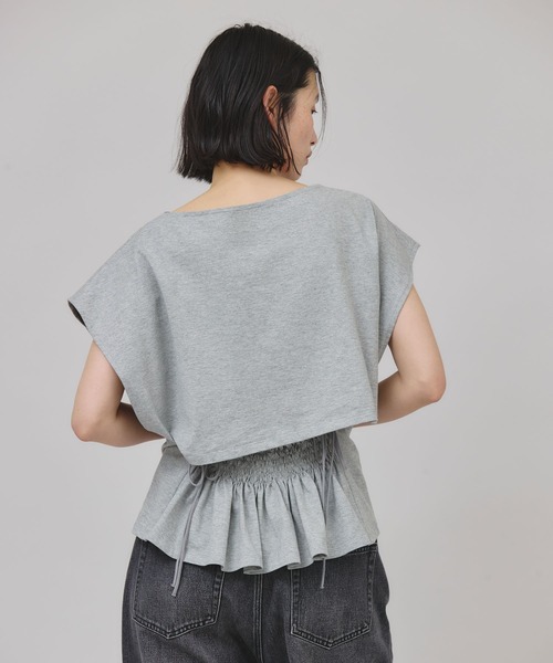 Curensology（カレンソロジー）の「Curensology(カレンソロジー)/バックシャーリングTシャツ（Tシャツ/カットソー・レディース・ブラック/グレー/クリーム/ホワイト・FREE）」の20枚目の写真