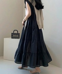 ティアード ワンピース ノースリーブ」に該当するファッション