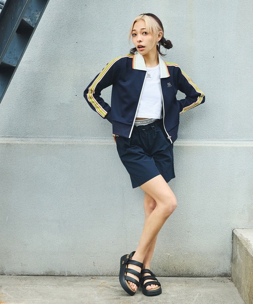 DURAS（デュラス）の「ジャージートラックジャケット（ジャージ・レディース・ブラック/ネイビー/オレンジ・SMALL/MEDIUM）」の9枚目の写真