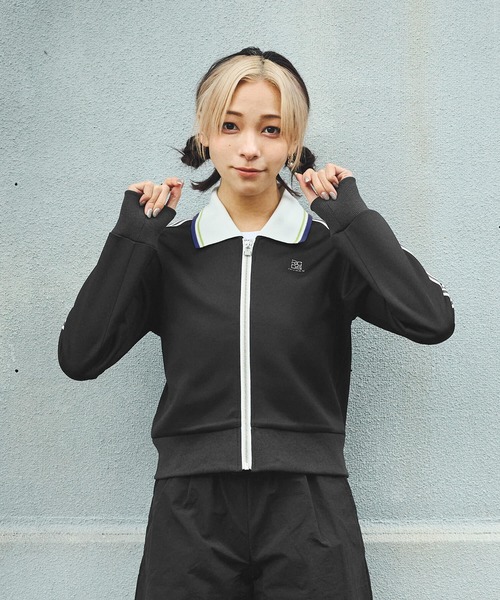DURAS（デュラス）の「ジャージートラックジャケット（ジャージ・レディース・ブラック/ネイビー/オレンジ・SMALL/MEDIUM）」の16枚目の写真