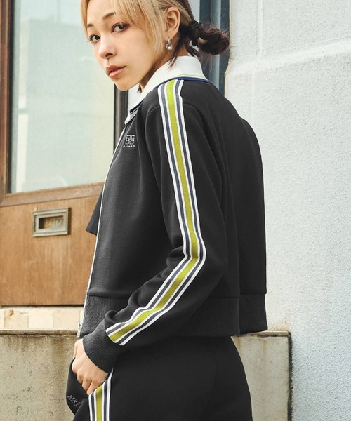 DURAS（デュラス）の「ジャージートラックジャケット（ジャージ・レディース・ブラック/ネイビー/オレンジ・SMALL/MEDIUM）」の15枚目の写真