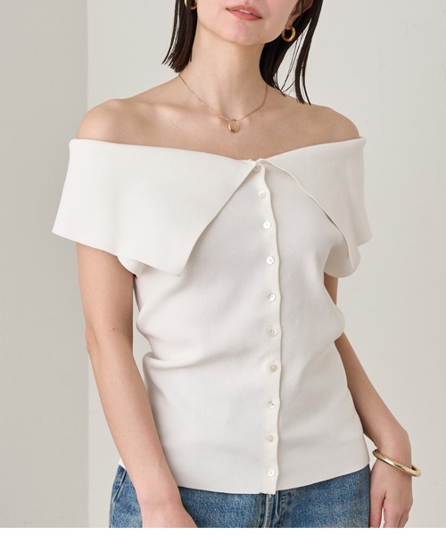 【新品未使用】ラウンジドレス 2WAY ロゴニット セール】2WAY鹿子ニット（ニット/セーター）｜LOUNGEDRESS