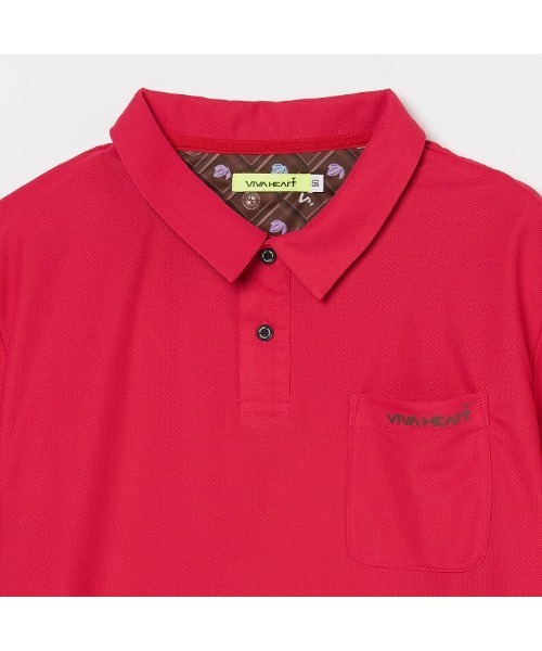 VIVA HEART(ビバハート)の「【VIVA HEART/GOLF】アイスタッチカノコチョコレート半袖ポロ(ポロシャツ・メンズ・ブラック/ピンク/サックスブルー系・50)」の8枚目の写真